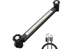 ‎MEIKEE MEIKEE Arbeitsleuchte 3000LM 6 Lichtmodi 3 Helligkeiten Werkstattlampe Mit Magnet und Haken, LED Akku Strahler Wiederaufladbare Baustrahler Camping, Garage, Baustelle, Werkstatt, Notfall-Schwarz