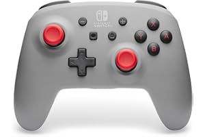 Kontroler bezprzewodowy PowerA do Nintendo Switch - Szary Retro, Switch - model OLED, Switch Lite, Gamepad, kontroler do gier, kontroler Bluetooth, sterowanie ruchem, oficjalna licencja