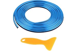 LADIESHOW Striscia decorativa per interni, strisce modanatura interni auto Porta cruscotto Presa d'aria Volante Linea decorativa flessibile(Blu)