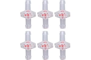 Fafeicy Pack of 10 Check Valve, 1-Way Translucent Tower Water Shut-off Valve, Unidirectional Barb, No Return Valve, PP Material, Ozone Submersible Pumps (5 mm Transparent), Default