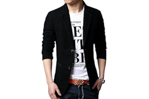 ALLTHEMEN Mens Casual Blazer Slim Fit Suit Jackets Single Breasted Cotton Solid Coat Jacket Two Button Casual Blazer Jacket