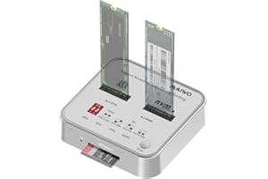 MAIWO Dual Bay NVMe/SATA M.2 SSD Docking Station, USB3.1 GEN2 10Gbps, M.2 Solid State Drive Duplicator Cloner, Read/Write/Offline Clone/SD Card Reader, 8TB Capacity