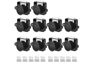 MTSMART Schlüssellos RV Schrankschlösser mit Groß Push Button, ABS RV Cabinet Catch Verriegelung für RV Wohnmobile Wohnmobil-Anhänger Wohnwagen Van Yachten Boote (Schwarz 10 Stück)