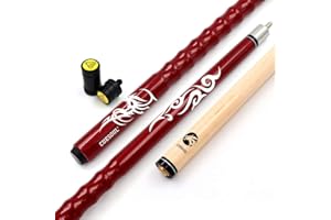 CUESOUL Bâton de Queue de Billard en érable de 58 "21 oz, Embouts de 13 mm, très Belle Prise, avec Protecteur de Joint/Protecteur d'arbre