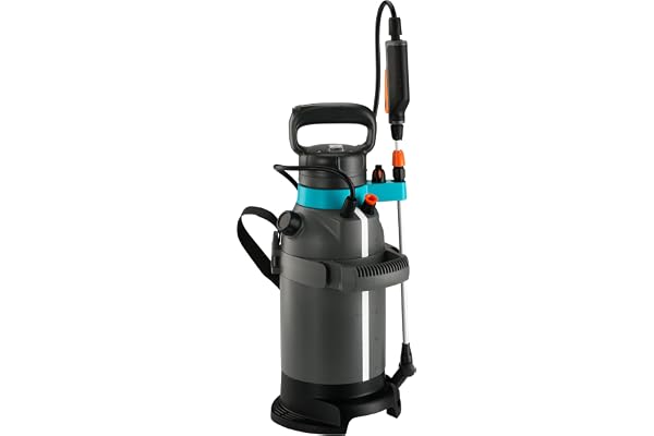 Gardena Pulvérisateur Pression 5 l EasyPump : Pulvérisateur à Pression sans Fil avec Marche intégrée, Lance télescopique avec Fonction de Verrouillage, Sangle de Portage et protège-buse (11136-20)