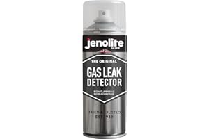 JENOLITE Spray do wykrywania wycieków gazu, 400 ml, niepalny i niekorozyjny, wykrywa wycieki w ogrzewaniu, kanalizacji, klimatyzacji i nie tylko, certyfikat DVGW