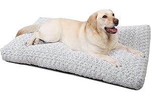 KSIIA Cuscino per Cani Taglia Grande, Cuccia Cane Interno, XXL, 122x74cm, Base Antiscivolo, Lettino per Cani, Lavabile in Lavatrice, Materassino Cane, Grigio
