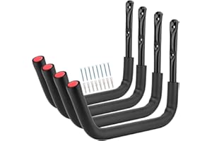 HEAVDACE Ganchos de almacenamiento para kayak, 38,5 cm, resistente, para montar en la pared, para canoa, tabla de surf, tabla de esquí, escalera, sillas plegables, bicicletas y herramientas de jardín