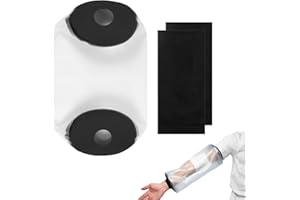 Enzyluxe Adult PICC Line Covers for Shower,Waterproof Cast Cover Arm & Elbow,Waterproof Protector for Arm,Stretchy & Reusable PVC Cast Bags,30cmx22cm with 2 Pcs Elbow Pad(Clear)