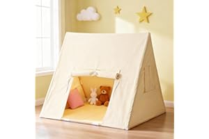 Yontwe Tente Enfant Cabane Enfant Intérieure avec Tapis Rembourré Triangle Tente pour Enfants Tentes Intérieures Enfants Playhouse Tente de Jeu Pliable pour Filles et Garçons