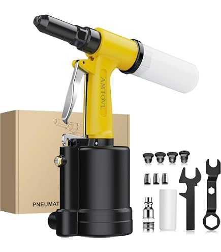 AMTOVL Pneumatic Riveter With 5 Nozzles IZOM 1/4