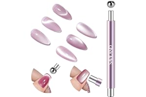 SAVILAND Cat Eye Magnet for Nails: Ultra-Strong Magnatic Double-Head Nail Magnet Grape Purple with Round Magnetic Bead Multifunctional Cat Eye Gel Nail Polish Magnet Tool for Nail Art Home DIY