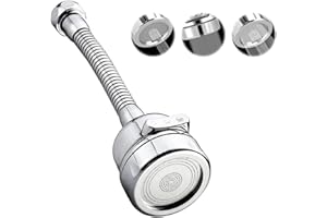 DIDARENBA Aireador grifo de 3 modos con manguera flexible acero inoxidable punta grifo cocina cabeza de grifo ajustable extensor grifo adaptador grifo brisa jet grifo cocina