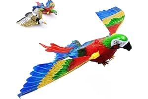 QIANDERER Juguete de gato de pájaro volador, juguete interactivo de simulación para gatos, juguete de simulación de pájaros voladores para colgar, juguetes de pájaro de sonido electrónico para gatos, juguetes