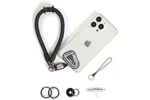 project-cb Handgelenkschlaufe handy,Handy Handykette Pads ×2, Handyhülle Halterung,Handgelenkschlaufe für Schlüssel, AirPods, Kamera(Schwarz, 30cm)