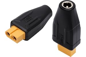 TNSLAND 2 stycken XT60-kontakter, 5,5 mm x 2,1 mm trådlös XT60-adapter (XT60-uttag till DC-uttag), för FPV-monitor, strömförs
