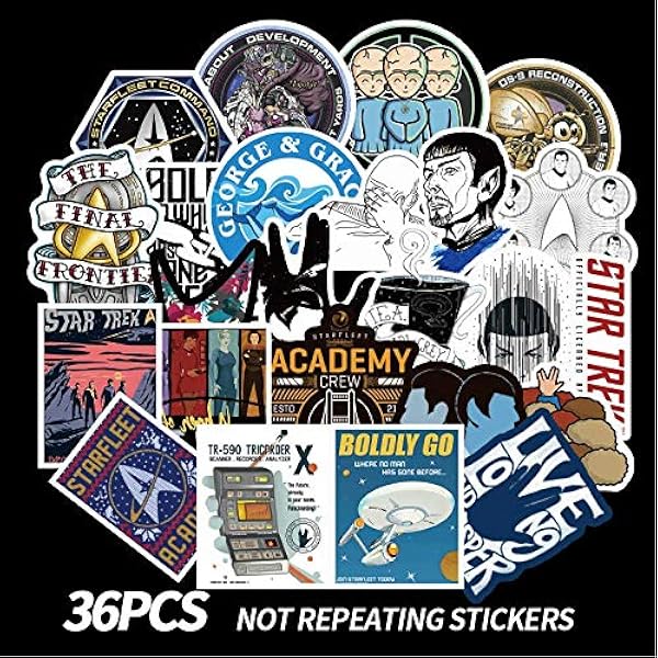 Star Trek Space Cartoon Graffiti Sticker Travel Box Skateboard Guitar Car Waterproof Wallpaper 36pcs Amazon Co Uk Car Motorbike