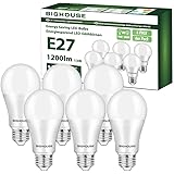 E27 LED Lampe, 13W 1200 Lumen LED Lampe Ersatz für 100W Halogen, 6000K Kaltesweiß, A60 Leuchtmittel, 220-240V AC, 6 Stück