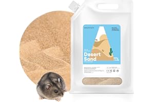 BUCATSTATE Hamster Sand with Pour Spout, 1.5kg Desert Sand | No-Dust | Calcium-Free Potty Litter Sand for Bathing Dwarf Syrian Hamster Chinchilla Gerbil Mice Degu