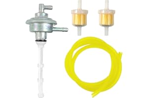 JEEJINYAN Unterdruck Benzinhahn mit Benzinschlauch, Motorrad Gastank Trennschalter, Kupferkern-Filterset für MotorradschläUche, Benzinhahn Ventilschalter, Passend für Vespa Lx ET2/ET4/125/150
