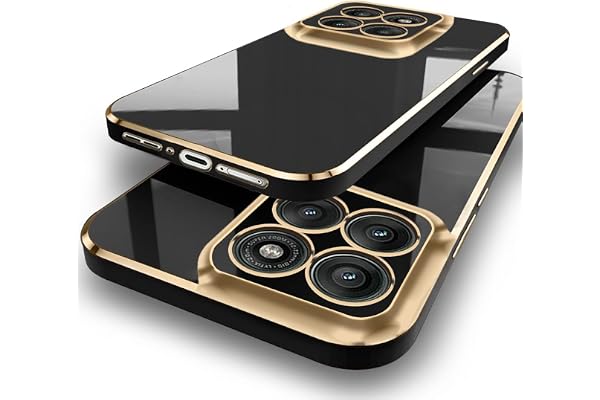 TheGiftKart Luxurious Golden-Plated Back Cover Case for Motorola Moto Edge 60 Pro 5G Raised Lips for Camera & Screen Protection Shockproof Design Stylish Cover for Moto Edge 60 Pro (TPU, Black)