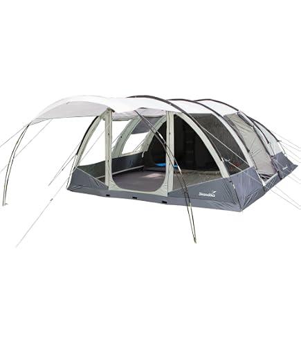 Skandika Indal 5 : Grande Tente Tunnel Familiale Avec Auvent Et Toit Panoramique – Parfaite Pour Le Camping En Nature !