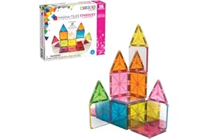 Magna-Tiles Stardust 15-częściowy zestaw – magnetyczne płytki budowlane 3D, dla dzieci w wieku 3+, 23 x 5 x 19 cm