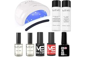 MESAUDA KIT SEMIPERMANENTE per UNGHIE GEL POLISH FORNETTO LED 48W + BASE & TOP + ULTRABOND + SOAK OFF REMOVER + CLEANSER SGRASSANTE + NAIL PREP + Smalto MeSauda Me Rosso + OMAGGIO smalto 10 Ml