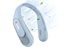 Dnenellr Nackenventilator, Ventilator Hals mit 360°Cooling Luftstrom, Hals Ventilator 6000mAh und 3-Speed Tragbare Hände frei Persönlicher Ventilator, USB Ventilator für Männer Frauen Kinder (Blau)