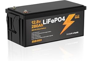 TPSOJJY 12V 280Ah LiFePO4 Batterie,Lithium Batterie 12v 280Ah mit Smart BMS Schutz 15000 Zyklen Deep Cycle Lithium Akku,3584WH Lithiums Batteries 12V 280Ah Batterien für Wohnwagen,Camping,Boote,Solarpanel