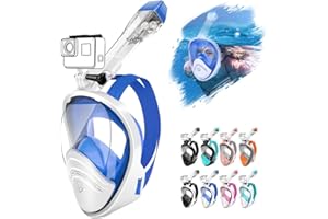 HINATAA 180°Full Face Snorkel Mask,Double Floating Ball Design Anti-Leak Free Breathing,Full Dry Anti Fog Breathing System Snorkeling Mask,Professional Snorkeling Set