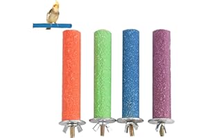 Lohill Papagei Sitzstangen, 4 Stück Sitzstangen für Vögel, 15cm Vogelkäfig Sitzstangen Stand Bar, Vogelkäfig Zubehör Spielzeug Barsche Für Papageien Wellensittiche Vogel Kauspielzeug