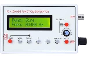 ZUNATE Generador de funciones, 1HZ-500KHZ FG-100 DDS Generador de señales funcionales Medidor de frecuencia Módulo de fuente de señal Contador de frecuencia Osciloscopio
