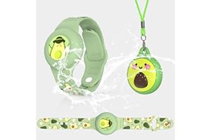 Lot de 2 bracelets et colliers compatibles AirTag - MOWYEOK - Étanche - Réglable - Pour enfants - Collier Air Tag caché - Compatible avec étui de suivi de localisation AirTag