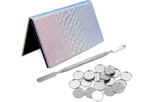 BOERNI Leere Make-up Lidschatten Palette Set, Regenbogen Meerjungfrau Make-up Palette, 18pcs Runde Metall Zinn Palette Pfannen und 1 Depotting Spatel für DIY Lidschatten und Rouge