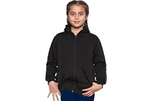 GW CLASSY OUTFIT Kids Girls Boys Zipper Hoodie Unisex Fleece Zipper Top Jacket PE School Sweat Hoodie Casual Fashion UK Size 4-13 Years