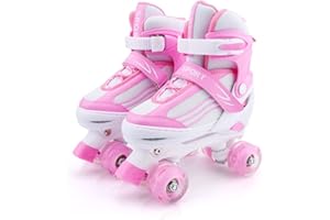 MGYZM Pattini a rotelle per ragazzi Pattini a rotelle regolabili per bambini con ruote illuminate Pattini a rotelle per bambini adatti per uso interno ed esterno