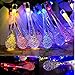 Produktbild Fletion Solarbetriebene Schnur-Licht,Bunte 15.75ft 8 Modi 20 RGB LED Kristall Wasser-Tropfen Wasserdichte Regentropfen Fairy Starry LED Lichterkette Weihnachtsdekoration Blinklichter für Hochzeit Xmas Party Patio Gardens Haus Yard.