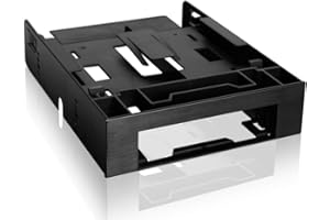 Icy Dock Adaptateur/Cadre de Montage/Support de Montage pour 2 x SSD/HDD 2.5" et 1 x 3.5” Disque Dur ou Appareil dans 1 Baie de 5.25” - Flex-FIT Trio MB343SP