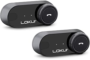 Midland - Interfono Moto Bluetooth Coppia Lokui K30, Auricolari Casco Moto Universali e Impermeabili, Portata 800m per 2 Persone, Batteria 10H, Cancellazione Rumore DSP, Altoparlanti Hi-Fi e Microfoni