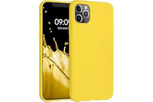 kwmobile Carcasa para Apple iPhone 11 Pro MAX Funda - Ultrafina de TPU y Silicona con Bordes elevados anticaídas - Amarillo chillón