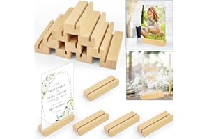 HAOMEEDUO 15 Stück Kartenhalter Holz Tischkartenhalter Kartenständer 2 Größen Fotohalter Postkartenhalter 10cm/8.7cm Foto Ständer Postkartenständer Platzkartenhalter Tischnummerhalter für Hochzeiten