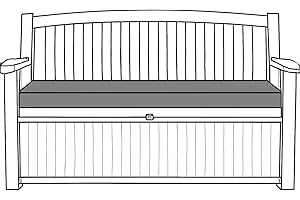 Laam linen Waterproof Garden Bench Cushion 128x50x5cm Extra Thick Outdoor Seat Pads Only fit for Keter, Eden, Storage Benches & Swing Patio Cushion Durable & Easy to Clean Removable Cover (Gray)
