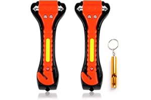 YINGJEE Martillo de Seguridad para Coche, Martillo de Emergencia con Cuchilla, Herramienta de Escape 2 en 1 para Salvar Vida, Martillos para Cortar Cinturón de Seguridad y Romper Ventana de Automóvil
