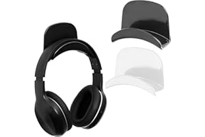 Anwangda Headset Halterung Halter - Universal Kopfhörer Haken, Wandhalterung Ohrhörer Aufhänger, Kopfhörer Halter mit starkem Klebeband zum Schreibtisch, Wand, Schwarz, weiß 2-Stück