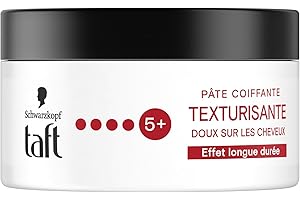 Schwarzkopf - Taft - Pâte Coiffante - Pâte Carbone Texturisante - Brillance - Fixation Très Forte - Doux sur les cheveux - Tenue longue durée - Sans Effet Collant - Formule Provitamine B5-100 ml