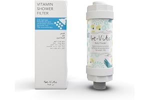 Be-Vita Korean Vitamin Shower Filter (Baby Powder) | 99.9% Chlorine Removal & Aromatherapy | Showerhead Filter for Skin and Hair