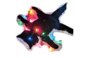 Itonash Light Up Fried Cat Rug National Lampoon’s Christmas Vacation Inspired Aunt Bethany’s Fried Cat Decorative Fur Trimmed Rug Funny Christmas Lights Rug Decoration (C)