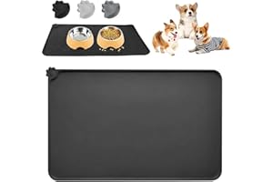 CHICHI:OÜ Futtermatten für Haustiere, Silikon Hunde Katzen Napfunterlage, Haustierfutter Matte mit Erhöhten Rändern, wasserdichte und rutschfeste, Leicht zu reinigen Katzennapf Futtermatten für Hunde Katzen