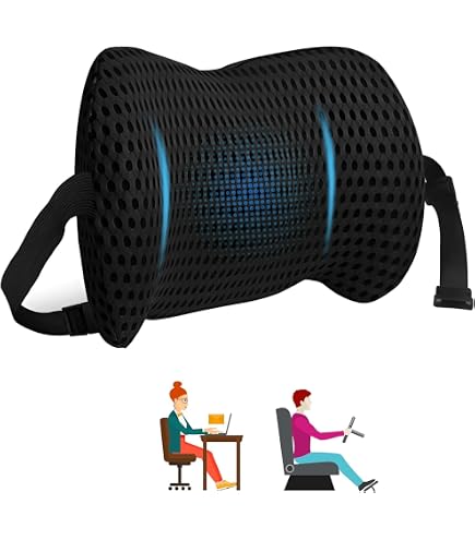 Coussin Lombaire Orthopédique Gaethra - Mousse Mémoire De Forme - Housse Respirante - Pour Voiture, Bureau, Canapé